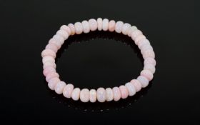Natural Pink Opal Rondelle Bracelet, pin