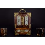 A Decorative Oriental Jewellery Box Wooden cabinet shaped jewellery box with reticulated brass
