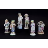 Conta Boehme Late 19th Century Collection of Hand Painted Figures. Various Subjects and Sizes.