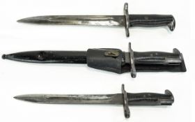 American Bayonet Looks To Be A Converted M1 Bayonet Marked A F H With Associated Scabbard And Frog.