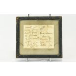 Autograph Interest Notecard With Peter Pan Reference Attributed To J M Barrie Dated February 1909