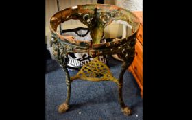 A Cast Iron Pub Table Decorative garden/pub table with aged patina