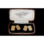 A Nice Quality Pair of Engine Turned 9ct Gold Earrings, From The 1930's Period. Fully Hallmarked.