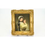 A Mid 19th Century Miniature Portrait Painting of a Young Gypsy Girl. c.1865.