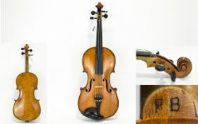 Francois Barzoni Beare and Sons - Good Quality Full Size Late 19th Century Violin.