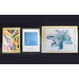 3 Deco Period Prints ' Vase of Flowers ' by Raul Dufy, ' Roses Under Trees ' by Gustav Klimt