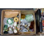 Misc Box Of Collectables To Include Glass, Tupton Vase, Ornaments, large boxed decorative art tile,