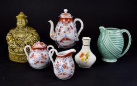 Small Collection of Ceramics including Sadler Ware Chinese Ceramic Tea Caddy, Oriental part teaset,