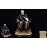 Capo Di Monte Figurine Sir Winston Churchill. Approx 11.5 inches tall.