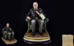 Capo Di Monte Figurine Sir Winston Churchill. Approx 11.5 inches tall.