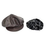 A Vintage Nappa Leather Baker Boy Cap And Sequinned Beret Two vintage hats,
