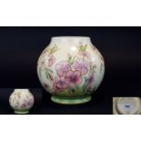 Moorcroft Contemporary Trial Vase on Bulbous Shape ' Spring Blossoms ' Pattern on Cream Ground. Date