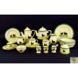 A Collection German 'Teller Keramik' Serveware 'Hahn und Henne' Including Jugs, Dinner Bowls, Cups,