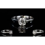 1.20ct Single Stone Diamond Ring, Round Brilliant Cut, Claw Set, 18ct White Gold Shank.