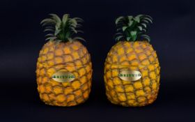 Two Original Pineapple Britvic Ice Buckets 12 inches in height.