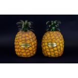 Two Original Pineapple Britvic Ice Buckets 12 inches in height.
