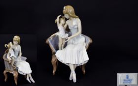 Lladro Fine Quality Large Porcelain Figure Group ' Precocious ' Ballerina. Model 5793.