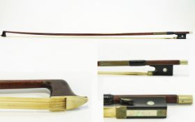 A Superb Quality Old German Violin Bow. CA1855. By L.