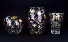 Borske Sklo 'NEMO' blown glass vases designed by Max Kannegiesser.