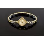 Omega 9ct Gold Cased Mechanical 1960's Period Ladies Wrist Watch on Gold Plated Bracelet. Fully