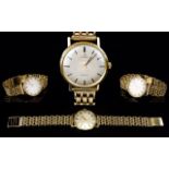 Omega - Geneve 1960's Gents 9ct Gold Cased Mechanical Wrist Watch with Attached 9ct Gold Mesh