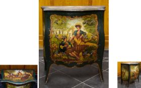19th Century Painted ' Bombe ' Commode Chest of 3 Drawers of Continental Origin, Probably French.