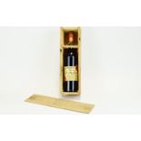 J de Malliac Hors D'Age Armagnac In Wooden Presentation Case Level: 1 Inch below wax capsule.