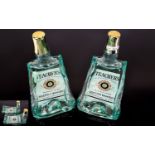 Pair Of Teachers Squashed Whisky Bottles Dish/Ashtrays