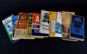 A Small Collection Of Pocket/Folding Maps And Guides Ten items in total to include A1 Street Atlas