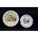 Royal Doulton Bunnykins Dish, Rabbit backstamp to base, together with a Royal Norfolk Pottery,