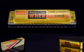 Wheatstone Wren Tremolo Harmonica, Comes with Original Box. 16 August 1948 - Date of Manufacture.