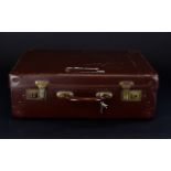 Old Brown Leather suitcase with Key