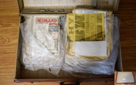 Suitcase Containing A Quantity Ephemera To Include Railway Timetables (Midland Railway October 1st