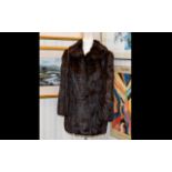 Ladies Dark Brown Mink Jacket, fully lined with slit pockets,