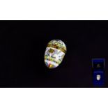 Enamel Easter Egg By Halcyon Days Enamels Small Easter egg trinket with screw top lid intricately