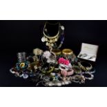 A Good Collection of Costume Jewellery including gold plated necklaces, watches, beads, bracelets,