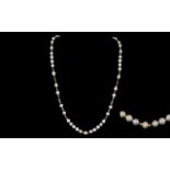 A Handmade Cultured Freshwater Pearl And Sapphire Necklace Handmade in England this necklace