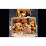 A Good Collection of Wooden Moldings ie mushrooms, bowls, candlesticks, animals etc...
