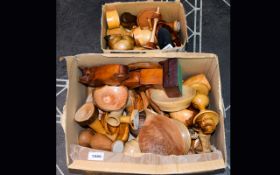 A Good Collection of Wooden Moldings ie mushrooms, bowls, candlesticks, animals etc...