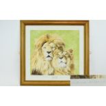 Limited Edition Signed Print Steven Parsons And Virginia McKenna For The Born Free Foundation Framed