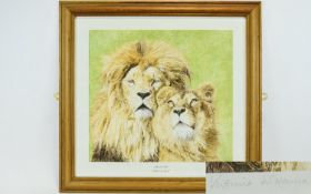 Limited Edition Signed Print Steven Parsons And Virginia McKenna For The Born Free Foundation Framed