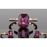 Antique 9ct Gold Set Single Stone Amethyst Dress Ring. Marked 9ct. Est Weight of Amethyst 1.50 cts.