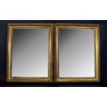 A Pair of Gilt Wood Frame Mirrors. Approx 15 x 18.3/4 Inches.