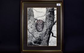 Original Ink And Wash Illustration By Jeff Gilberthorpe Framed and mounted under glass depicts a