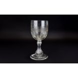 A Victorian Fine Quality and Impressive Cut Glass Cameo Large Goblet. Decorated with Images of