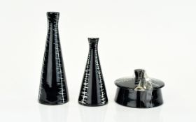 Midwinter Jessie Tait Black and White Cruet Set. 4 pieces