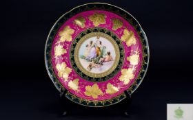 Vienna - 20th Century Hand Painted Cabinet Plate.