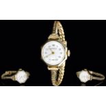 Ladies - Vertex 9ct Gold Octagonal Shaped Mechanical Wrist Watch.