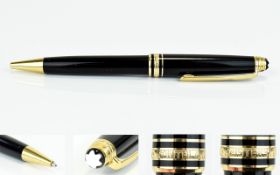 Mont Blanc Meisterstuck Black and Gold Colour way Ballpoint Pen.