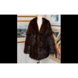 Ladies Dark Brown Mink Jacket, fully lined with slit pockets,